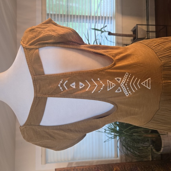 Free People Cotton Keyhole Embroidered Boho Cottagecore Maxi Dress Small - Picture 6 of 9